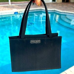 Kate Spade Adorable Small Black Fabric Fabric Purse Bag GUC Cute Clutch Mini